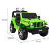 Jeep Wrangler Rubicon na akumulator dla dzieci Zielony + Pilot + Radio MP3 LED + Koła EVA